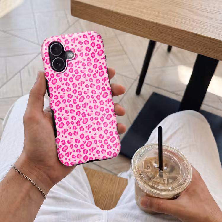 Dierenprint - Patroon - Abstract - Modern - Roze Toughcase MagSafe Apple iPhone 17 klein -Sfeer1M