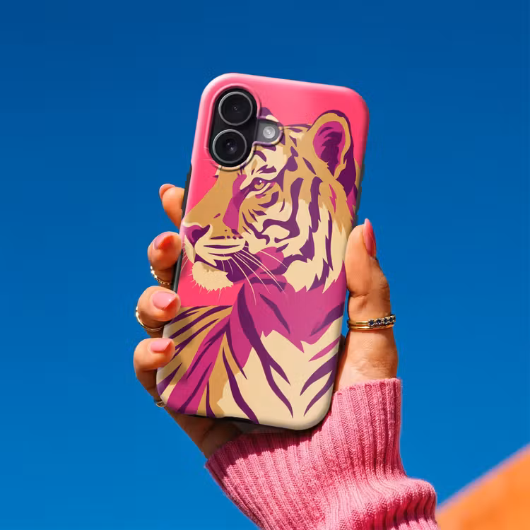Tijger - Modern - Neon Toughcase MagSafe Apple iPhone 17 klein -Sfeer1V