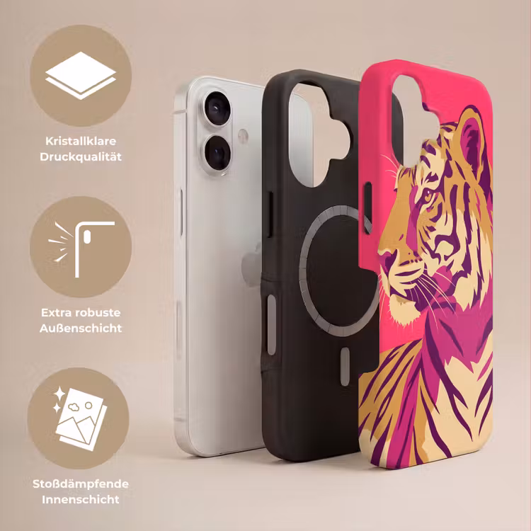 Tijger - Modern - Neon Toughcase MagSafe Apple iPhone 17 klein -USP_Lagen_DE