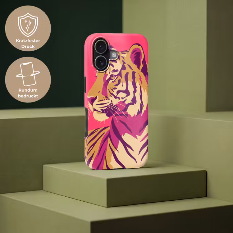 Tijger - Modern - Neon Toughcase MagSafe Apple iPhone 17 klein -USP_PrintM_DE