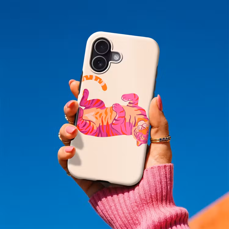 Tijger - Roze - Oranje Toughcase MagSafe Apple iPhone 17 klein -Sfeer1V