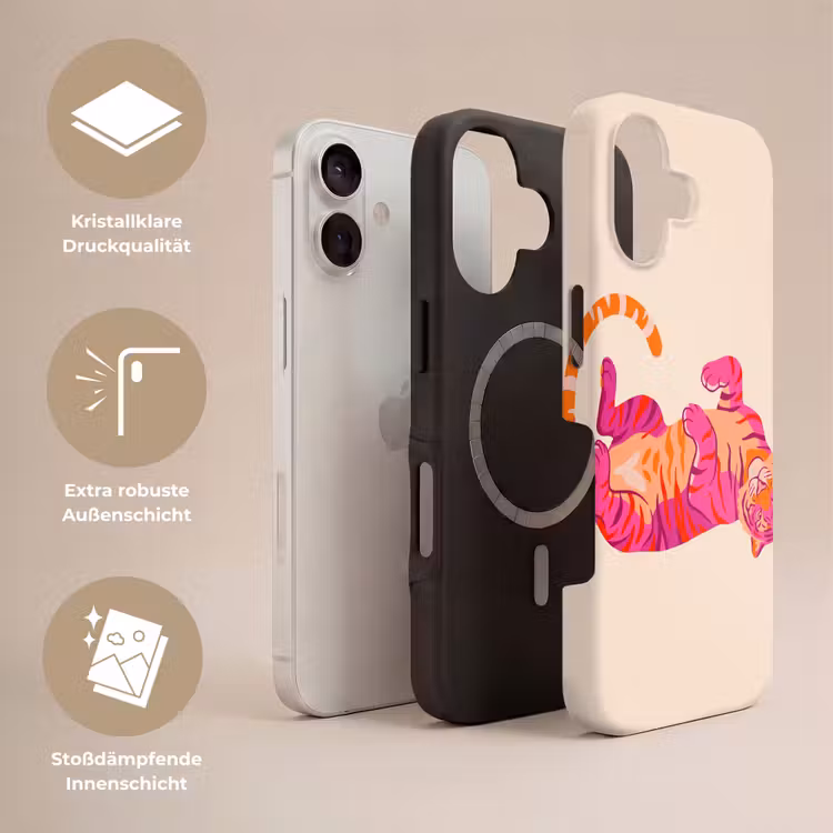 Tijger - Roze - Oranje Toughcase MagSafe Apple iPhone 17 klein -USP_Lagen_DE