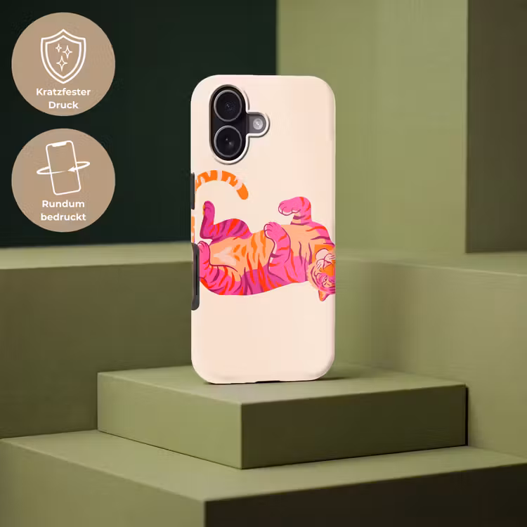 Tijger - Roze - Oranje Toughcase MagSafe Apple iPhone 17 klein -USP_PrintM_DE