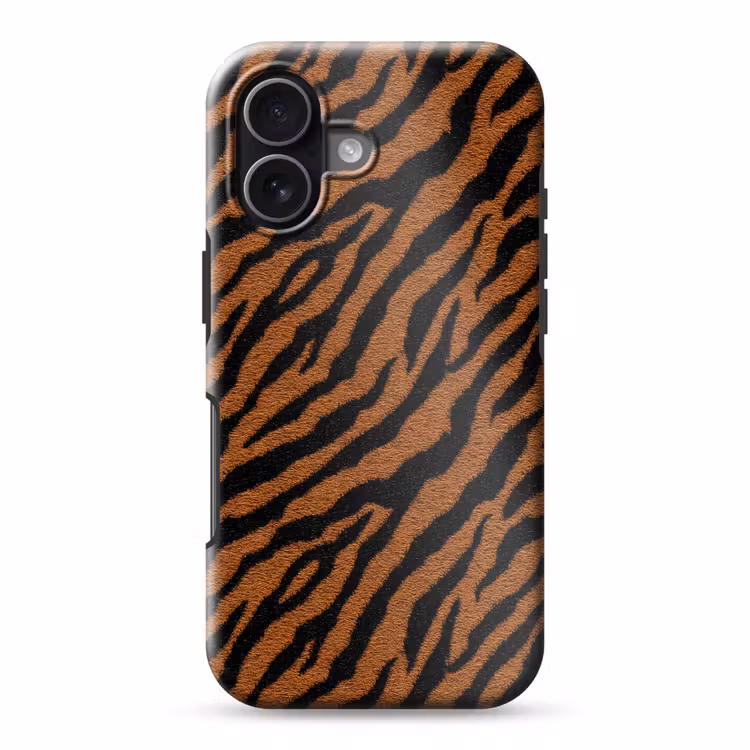 Tijger - Vacht - Zwart Toughcase MagSafe Apple iPhone 17 klein 1017 -3d