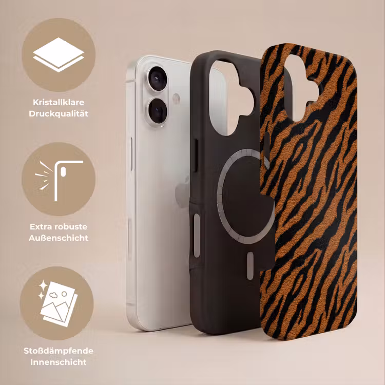 Tijger - Vacht - Zwart Toughcase MagSafe Apple iPhone 17 klein 1017 -USP_Lagen_DE