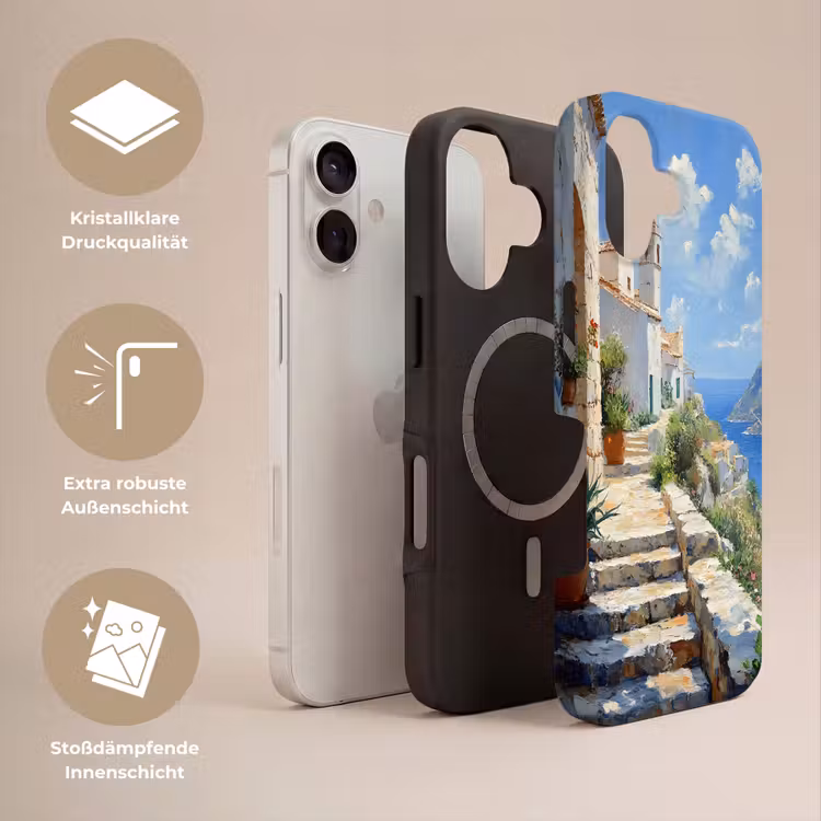Trap - Huizen - Berglandschap - Zee Toughcase MagSafe Apple iPhone 17 klein -USP_Lagen_DE