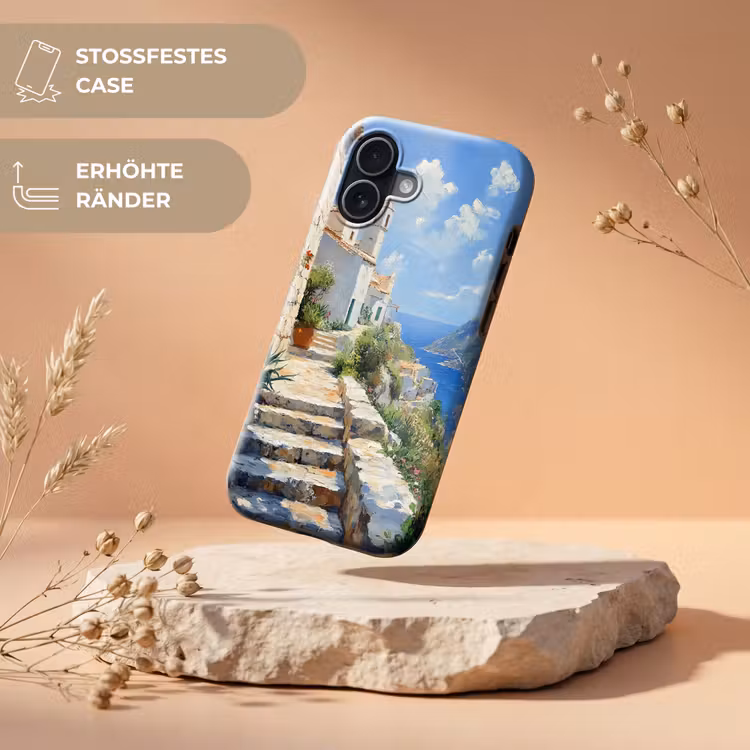 Trap - Huizen - Berglandschap - Zee Toughcase MagSafe Apple iPhone 17 klein -USP_RandenV_DE