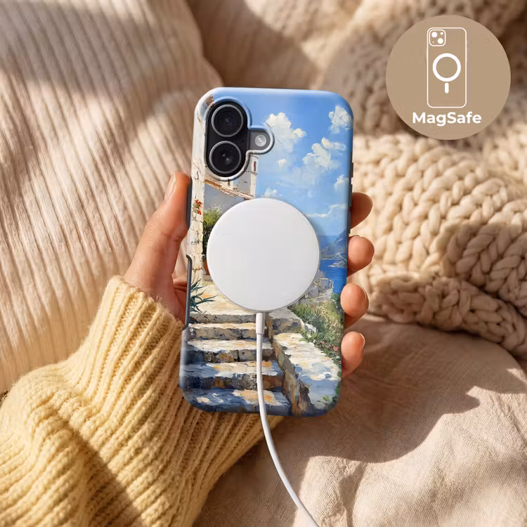 Trap - Huizen - Berglandschap - Zee Toughcase MagSafe Apple iPhone 17 klein -USP_MagsafeV
