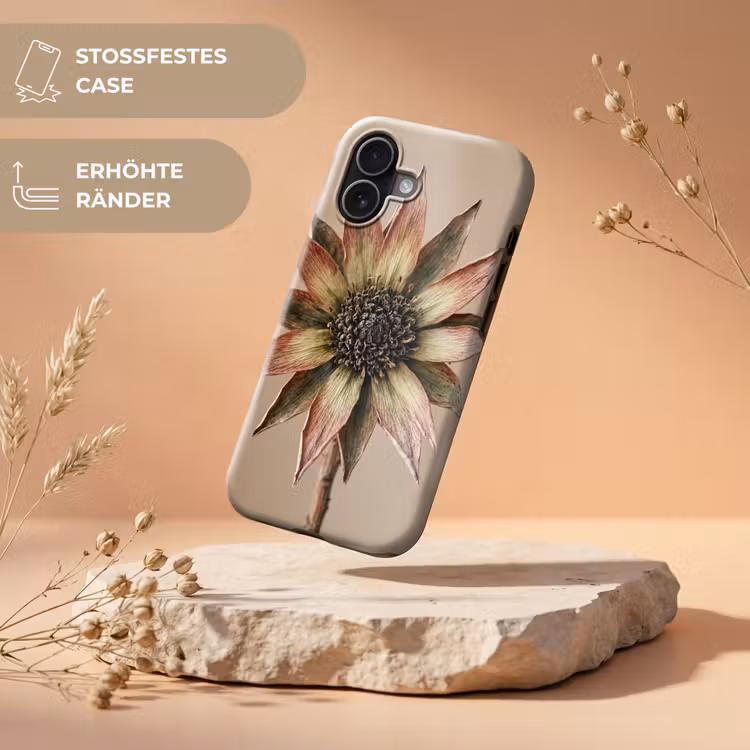 Droogbloem - Protea - Vintage - Beige - Rustiek Toughcase MagSafe Apple iPhone 17 klein -USP_RandenV_DE