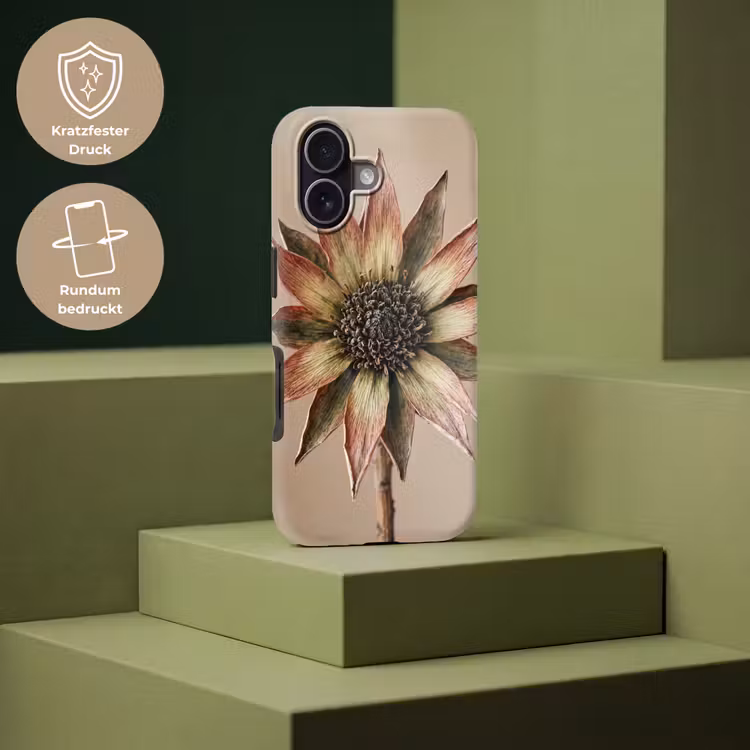 Droogbloem - Protea - Vintage - Beige - Rustiek Toughcase MagSafe Apple iPhone 17 klein -USP_PrintM_DE