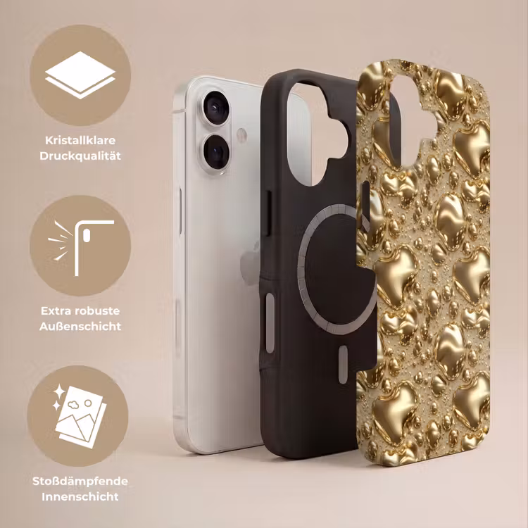 Druppels - Organisch - Goud Toughcase MagSafe Apple iPhone 17 klein 1017 -USP_Lagen_DE