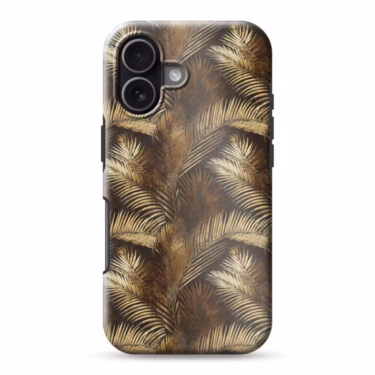 Tropisch - Bladeren - Goud Toughcase MagSafe Apple iPhone 17 klein 1017 -3d