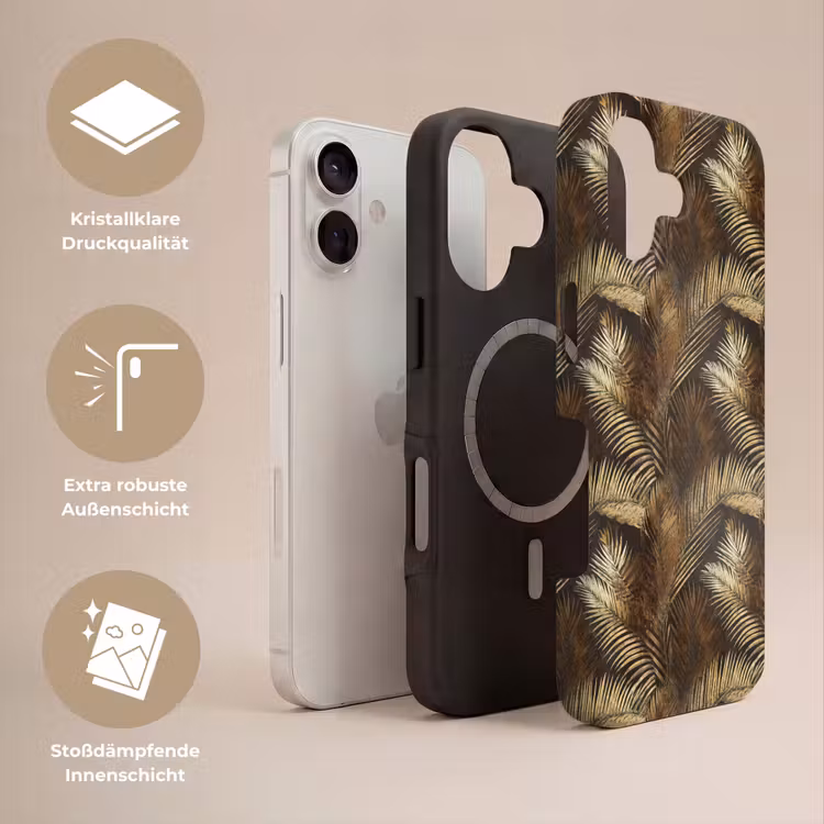 Tropisch - Bladeren - Goud Toughcase MagSafe Apple iPhone 17 klein 1017 -USP_Lagen_DE