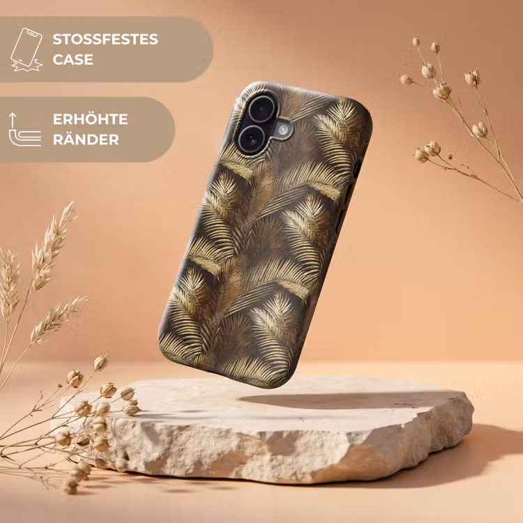Tropisch - Bladeren - Goud Toughcase MagSafe Apple iPhone 17 klein 1017 -USP_RandenV_DE