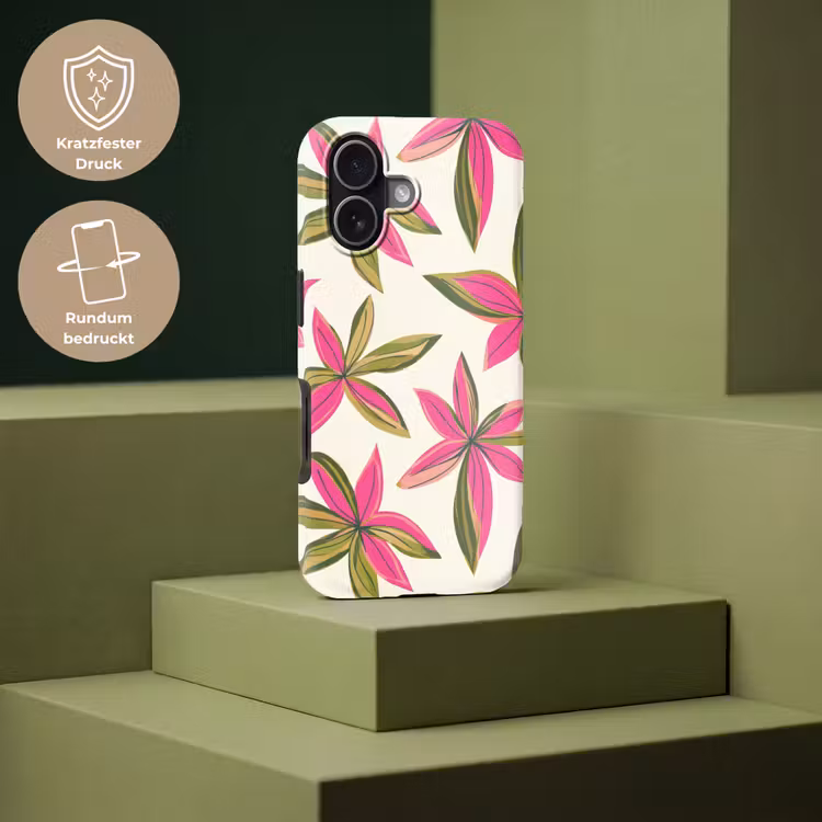 Tropisch - Bloem - Roze Toughcase MagSafe Apple iPhone 17 klein 1017 -USP_PrintM_DE