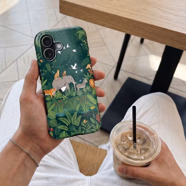 Tropisch - Jungle - Groen Toughcase MagSafe Apple iPhone 17 klein -Sfeer1M