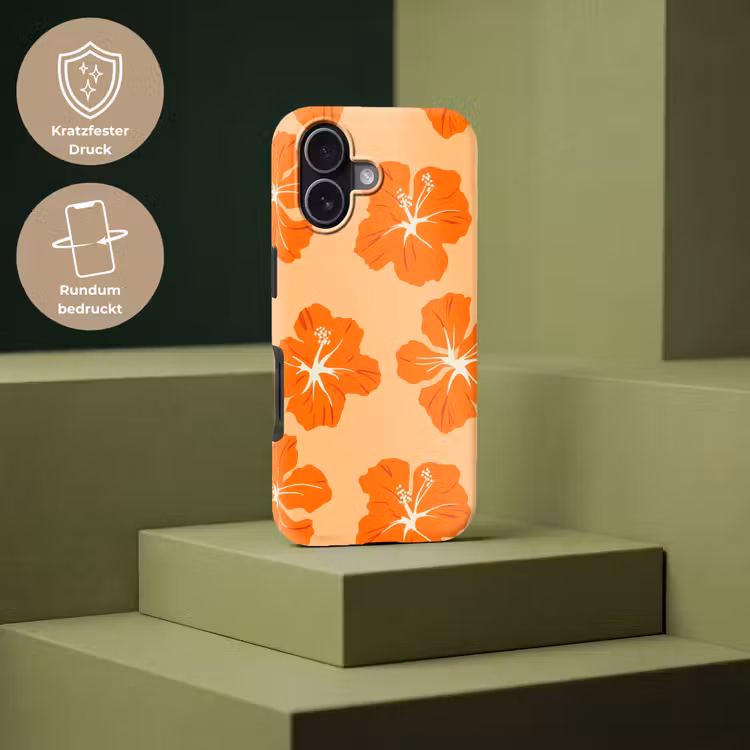Tropisch - Hibiscus - Oranje Toughcase MagSafe Apple iPhone 17 klein 1017 -USP_PrintM_DE