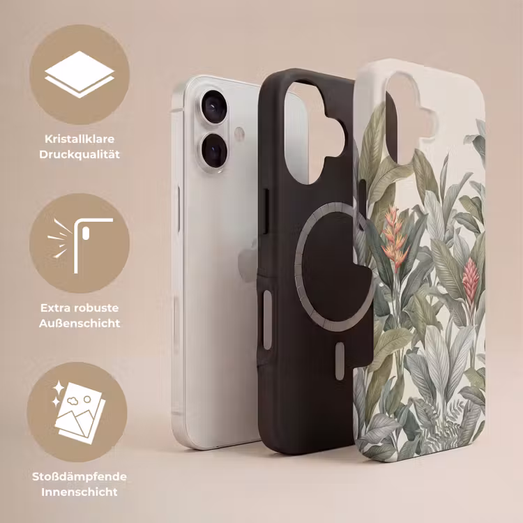 Tropisch - Planten - Modern - Groen Toughcase MagSafe Apple iPhone 17 klein -USP_Lagen_DE