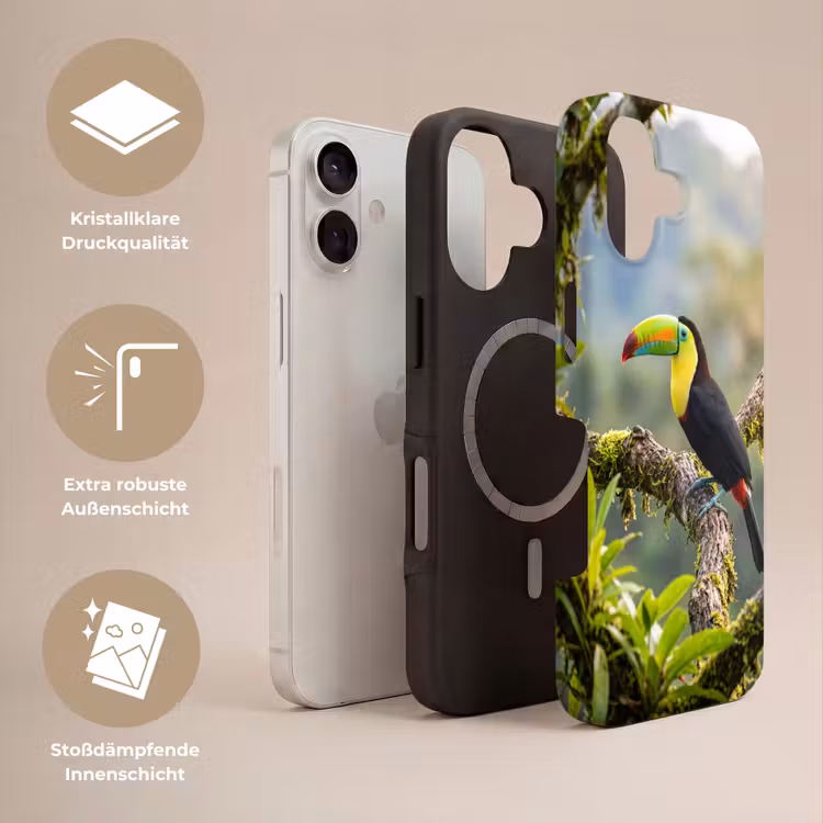 Toekan - Jungle - Natuur - Kleurrijk Toughcase MagSafe Apple iPhone 17 klein -USP_Lagen_DE
