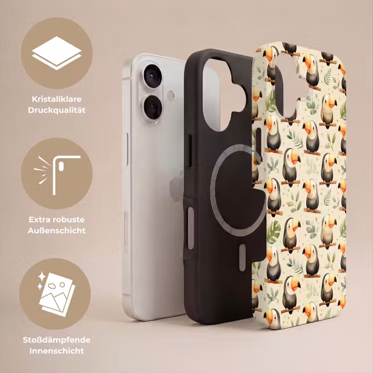 Toekans - Exotisch - Kleurrijk Toughcase MagSafe Apple iPhone 17 klein 1017 -USP_Lagen_DE