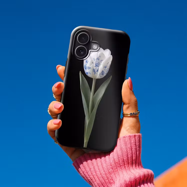 Tulp - Patroon - Blauw Toughcase MagSafe Apple iPhone 17 klein -Sfeer1V