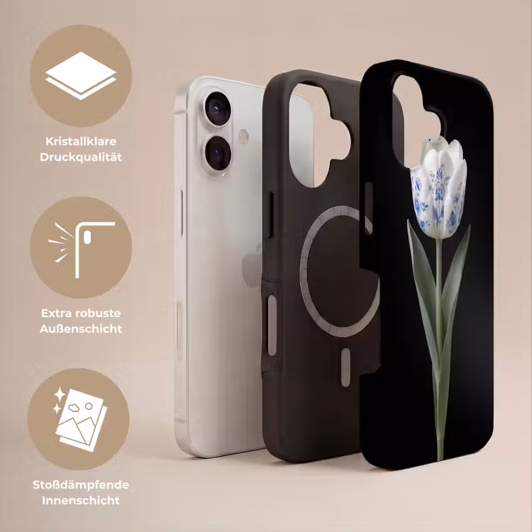 Tulp - Patroon - Blauw Toughcase MagSafe Apple iPhone 17 klein -USP_Lagen_DE