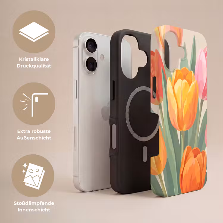 Tulpen - Abstract - Kleurrijk Toughcase MagSafe Apple iPhone 17 klein -USP_Lagen_DE
