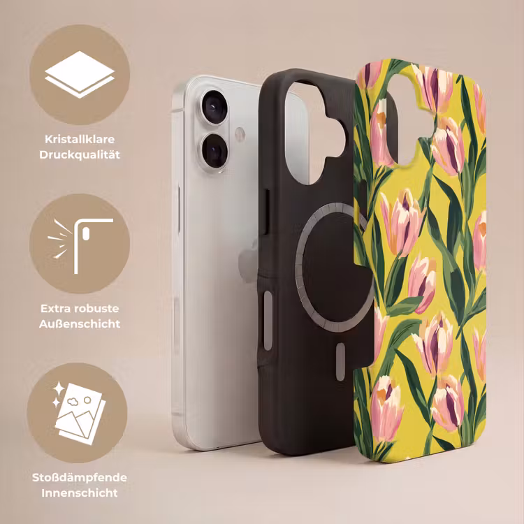 Tulpen - Botanisch - Geel Toughcase MagSafe Apple iPhone 17 klein 1017 -USP_Lagen_DE
