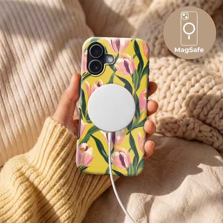 Tulpen - Botanisch - Geel Toughcase MagSafe Apple iPhone 17 klein 1017 -USP_MagsafeV