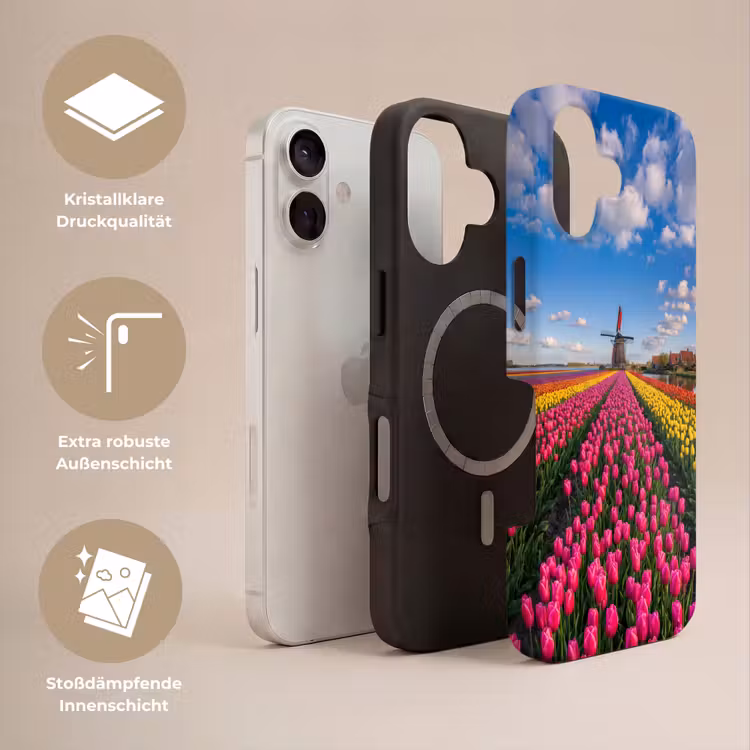 Tulpen - Holland - Molen - Kleurrijk Toughcase MagSafe Apple iPhone 17 klein -USP_Lagen_DE
