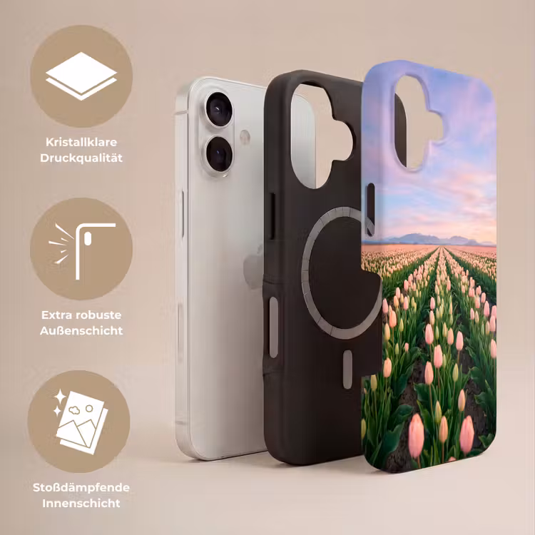 Tulpen - Landschap - Roze Toughcase MagSafe Apple iPhone 17 klein -USP_Lagen_DE