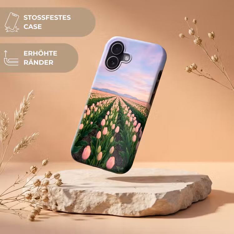 Tulpen - Landschap - Roze Toughcase MagSafe Apple iPhone 17 klein -USP_RandenV_DE