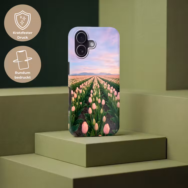 Tulpen - Landschap - Roze Toughcase MagSafe Apple iPhone 17 klein -USP_PrintM_DE