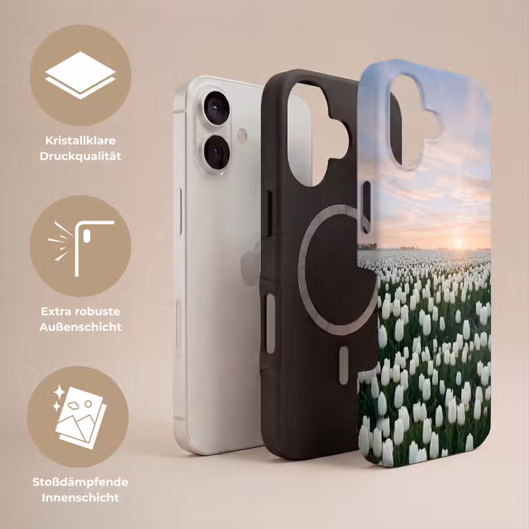 Tulpen - Landschap - Wit Toughcase MagSafe Apple iPhone 17 klein -USP_Lagen_DE