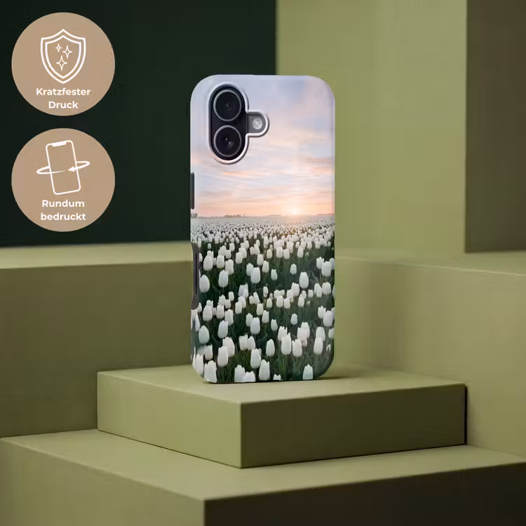 Tulpen - Landschap - Wit Toughcase MagSafe Apple iPhone 17 klein -USP_PrintM_DE