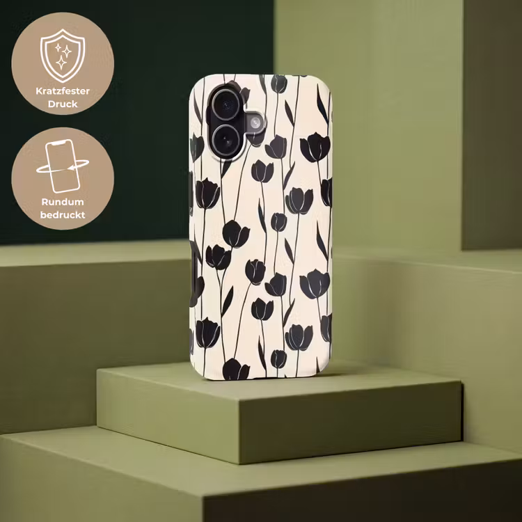 Tulpen - Patroon - Zwart Toughcase MagSafe Apple iPhone 17 klein 1017 -USP_PrintM_DE
