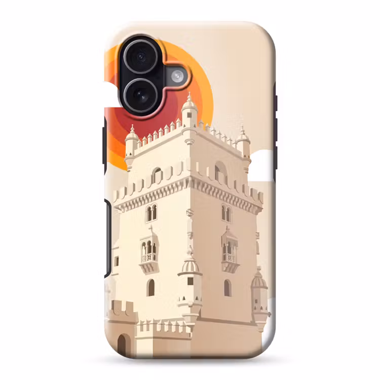Toren - Rivier - Architectuur - Modern - Oranje Toughcase MagSafe Apple iPhone 17 klein -3d