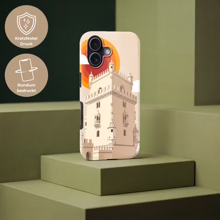 Toren - Rivier - Architectuur - Modern - Oranje Toughcase MagSafe Apple iPhone 17 klein -USP_PrintM_DE