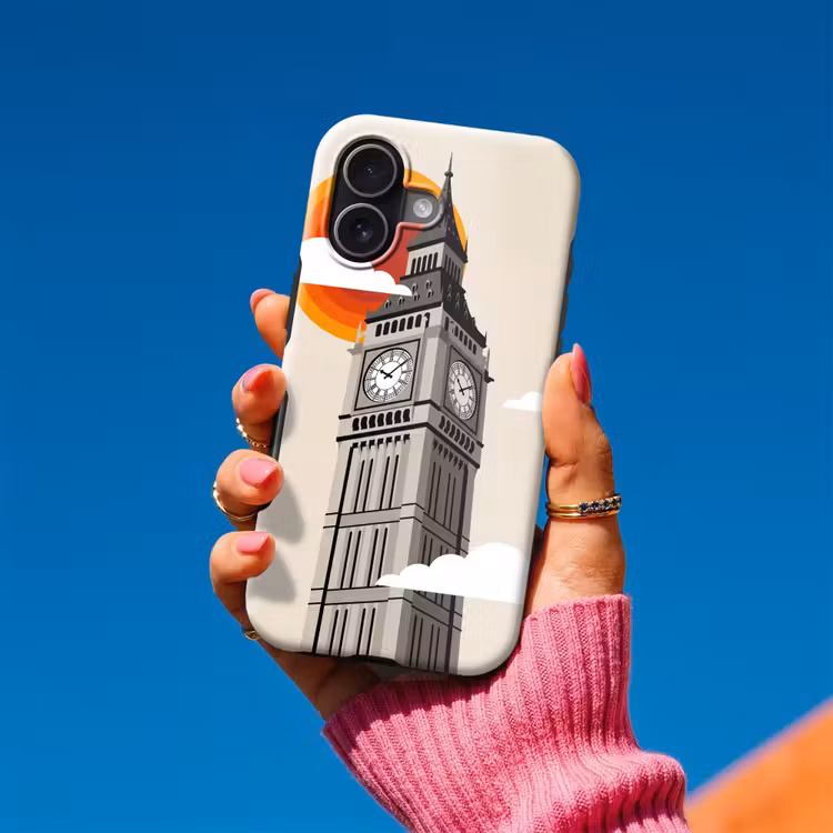 Toren - Klok - Londen - Architectuur - Retro Toughcase MagSafe Apple iPhone 17 klein -Sfeer1V