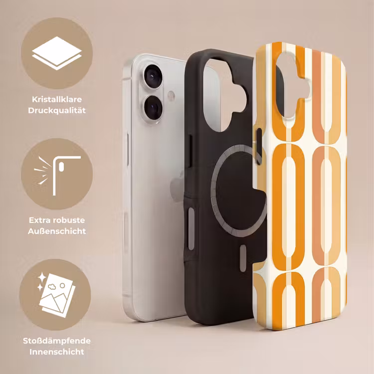 U-vorm - Retro - Oranje Toughcase MagSafe Apple iPhone 17 klein 1017 -USP_Lagen_DE