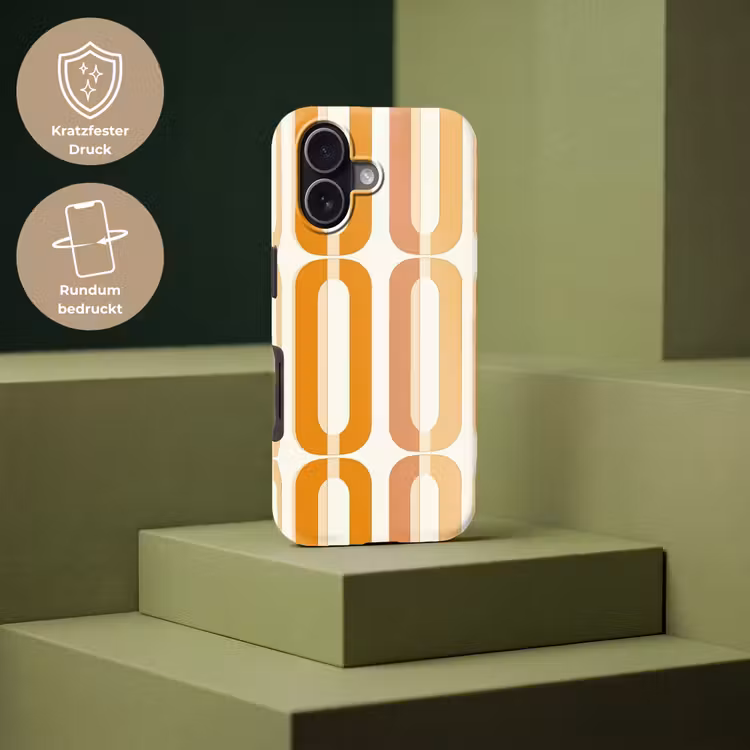 U-vorm - Retro - Oranje Toughcase MagSafe Apple iPhone 17 klein 1017 -USP_PrintM_DE