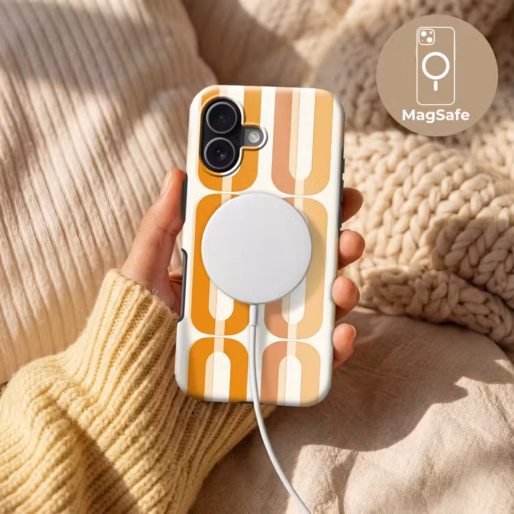 U-vorm - Retro - Oranje Toughcase MagSafe Apple iPhone 17 klein 1017 -USP_MagsafeV