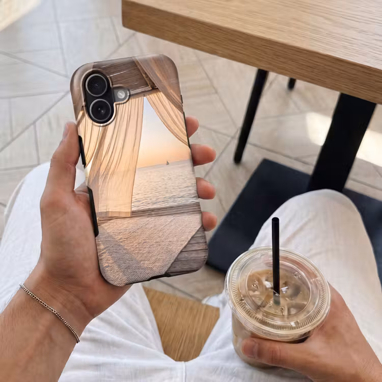 Overkapping - Zee - Zonsondergang - Vakantie - Rust Toughcase MagSafe Apple iPhone 17 klein -Sfeer1M