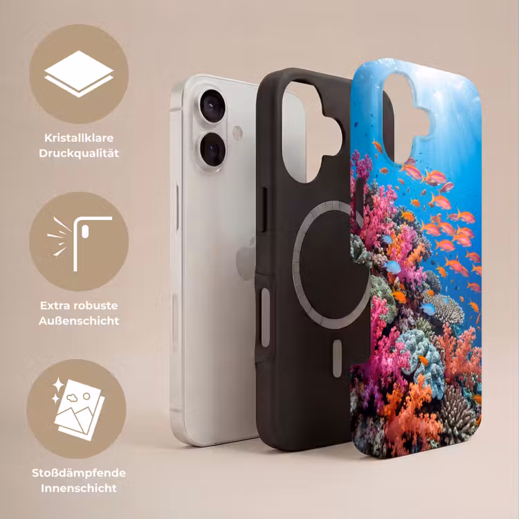 Onderwater - Koraalrif - Vissen - Oceaan - Natuur Toughcase MagSafe Apple iPhone 17 klein -USP_Lagen_DE