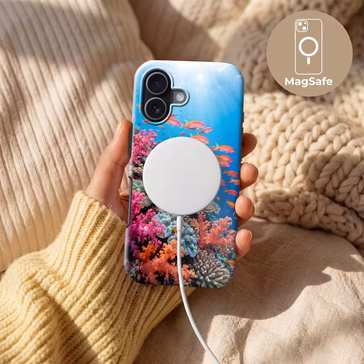 Onderwater - Koraalrif - Vissen - Oceaan - Natuur Toughcase MagSafe Apple iPhone 17 klein -USP_MagsafeV