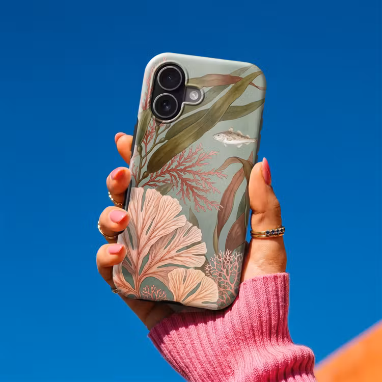 Onderwater - Planten - Vis - Vintage - Groen Toughcase MagSafe Apple iPhone 17 klein -Sfeer1V
