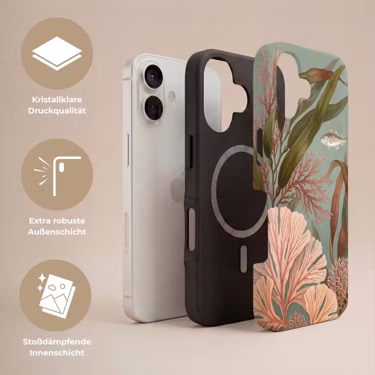 Onderwater - Planten - Vis - Vintage - Groen Toughcase MagSafe Apple iPhone 17 klein -USP_Lagen_DE