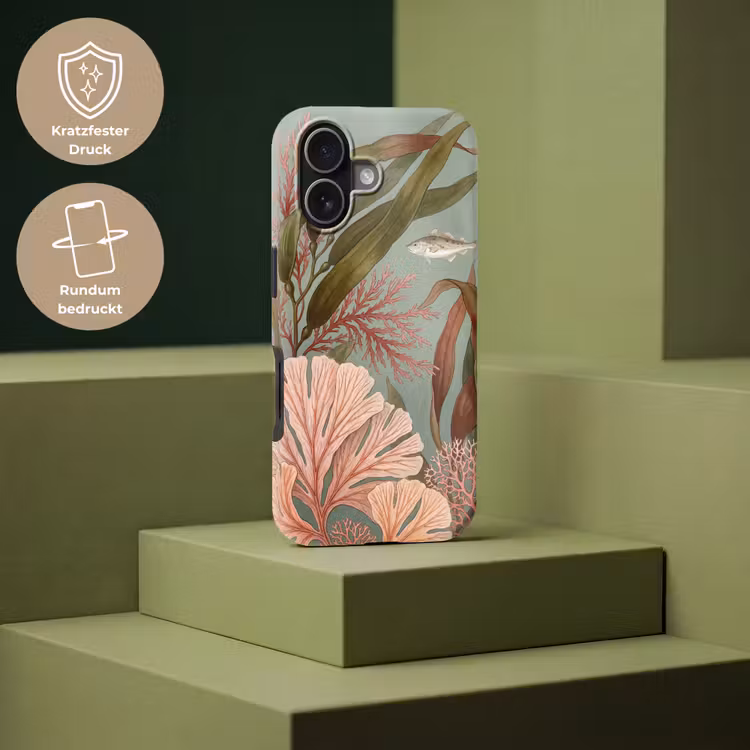 Onderwater - Planten - Vis - Vintage - Groen Toughcase MagSafe Apple iPhone 17 klein -USP_PrintM_DE