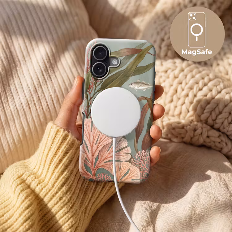 Onderwater - Planten - Vis - Vintage - Groen Toughcase MagSafe Apple iPhone 17 klein -USP_MagsafeV