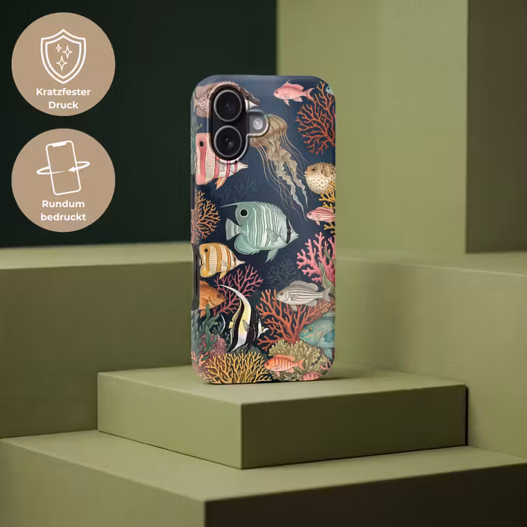 Onderwaterwereld - Vissen - Koraal - Illustratie - Kleurrijk Toughcase MagSafe Apple iPhone 17 klein -USP_PrintM_DE